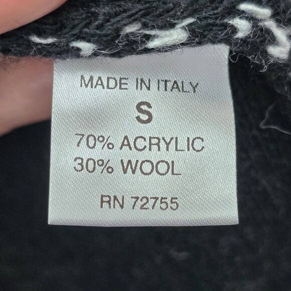 Bianca G Cardigan Sweater Womens Small Black Wool Made in Italy Minimalist Boho - Picture 4 of 5